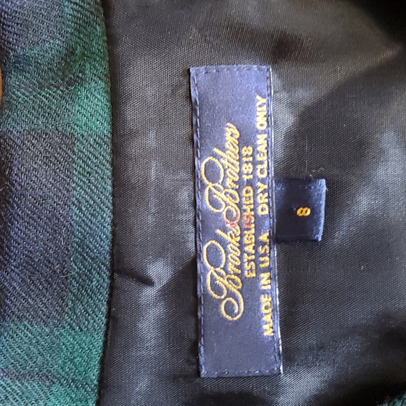 Brooks Brothers Women's Tartan Plaid Velvet Worsted Wool Dress Coat size 8 - Picture 2 of 12
